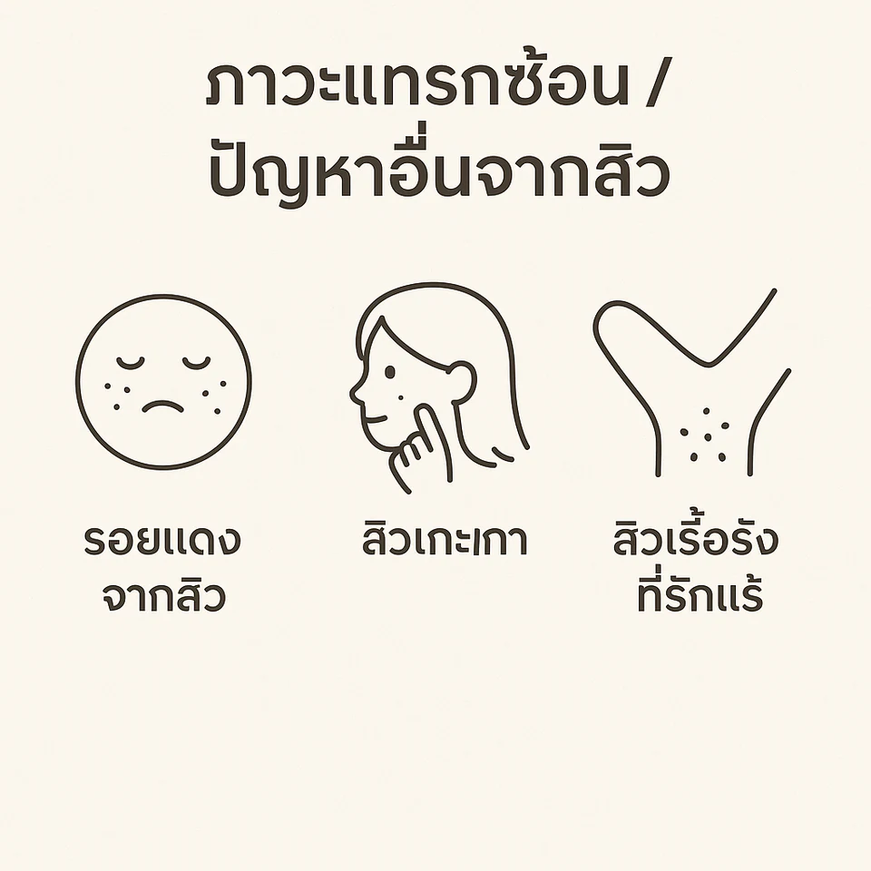 แผนภาพหัวข้อรอยแดงจากสิว สิวเกะเกา และสิวเรื้อรังที่รักแร้